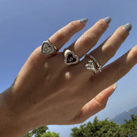 PreOrder Anillo Letra Heart Plata