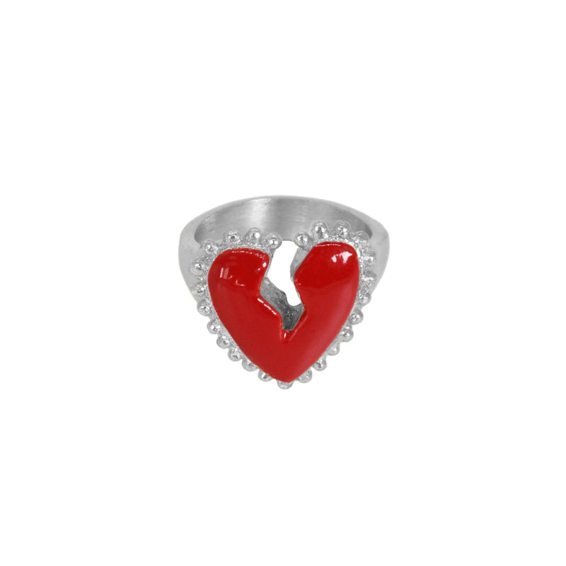 Anillo CorazOFF Paint Plata