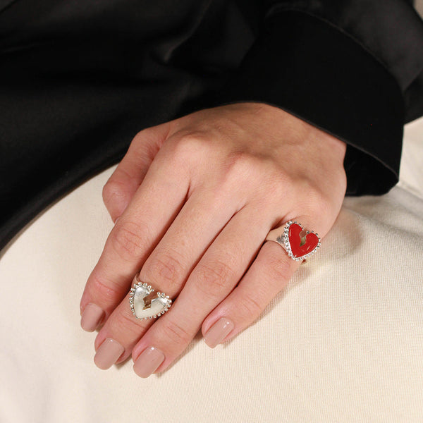 Anillo CorazOFF Paint Plata