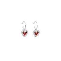 Candongas Baby Beating Hearts Glitter Plata