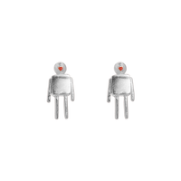 Aretes Robot Mini Plata