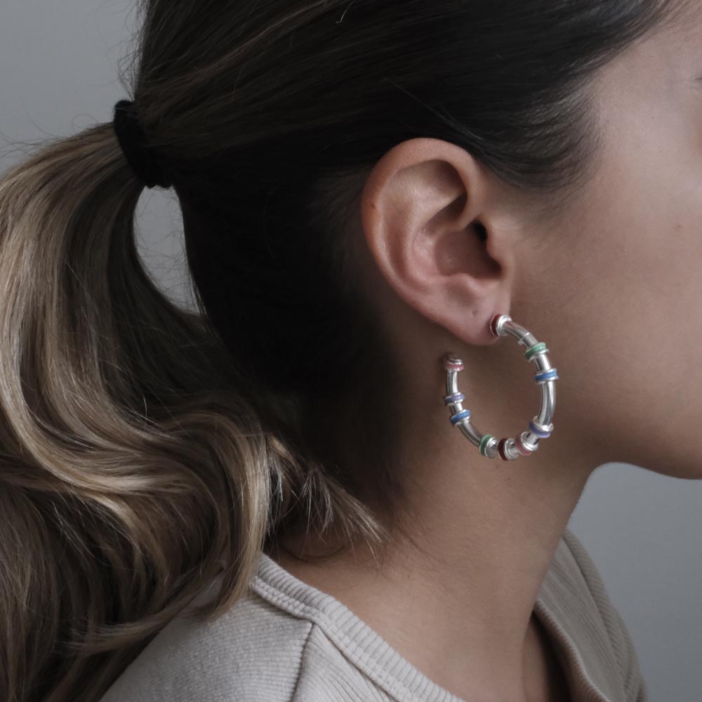 Candongas Hula Mini Plata