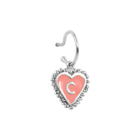 PreOrder Baby Hoops 9mm Letra Heart Plata
