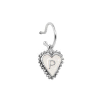 PreOrder Baby Hoops 9mm Letra Heart Plata