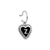 PreOrder Baby Hoops 9mm Letra Heart Plata