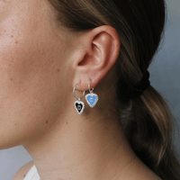 PreOrder Baby Hoops 9mm Letra Heart Plata