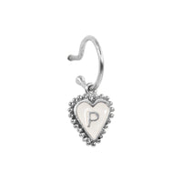 PreOrder Baby Hoops 15mm Letra Heart Plata