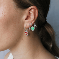 PreOrder Baby Hoops 15mm Letra Heart Plata